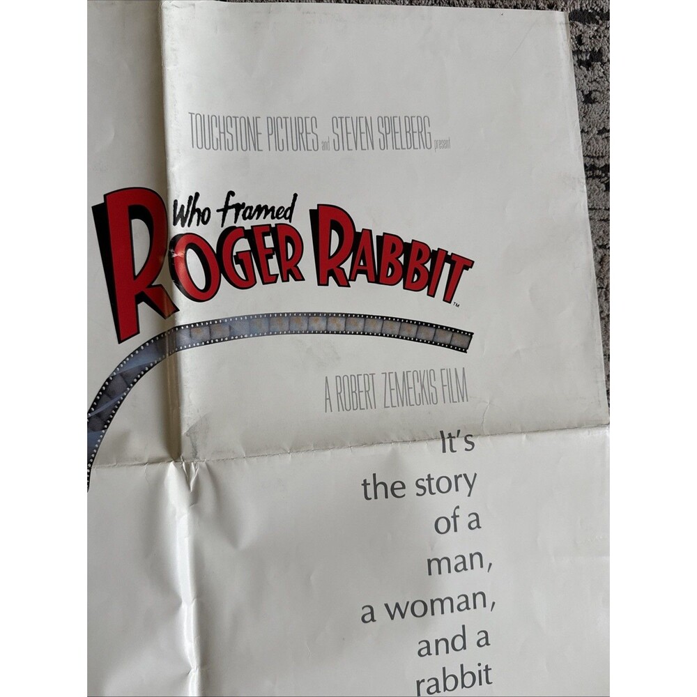 WHO FRAMED ROGER RABBIT MOVIE POSTER Original SS 27x40 DISNEY ANIMATION 1988 - Picture 4 of 15